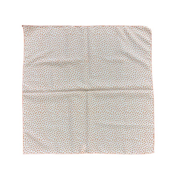Vintage 1970s Orange & White Polka Dot Polyester Scarf - Picture 1 of 4